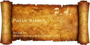 Palik Albert névjegykártya