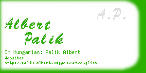 albert palik business card
